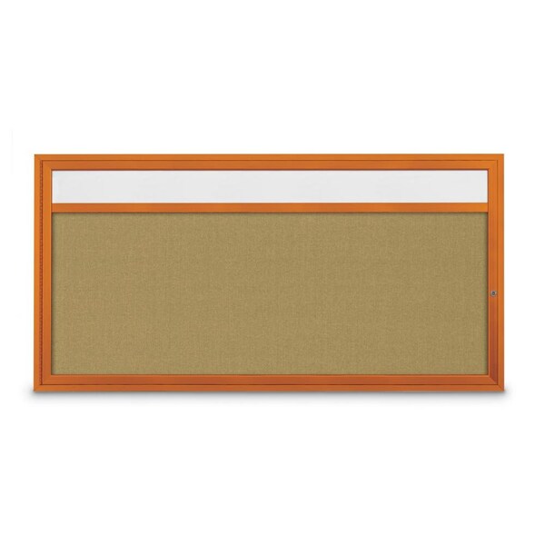 Slim Enclosed Corkboard, 36"x36", Black Alum Frame/Burgundy